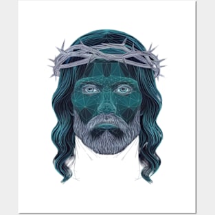 Jesus head Posters and Art